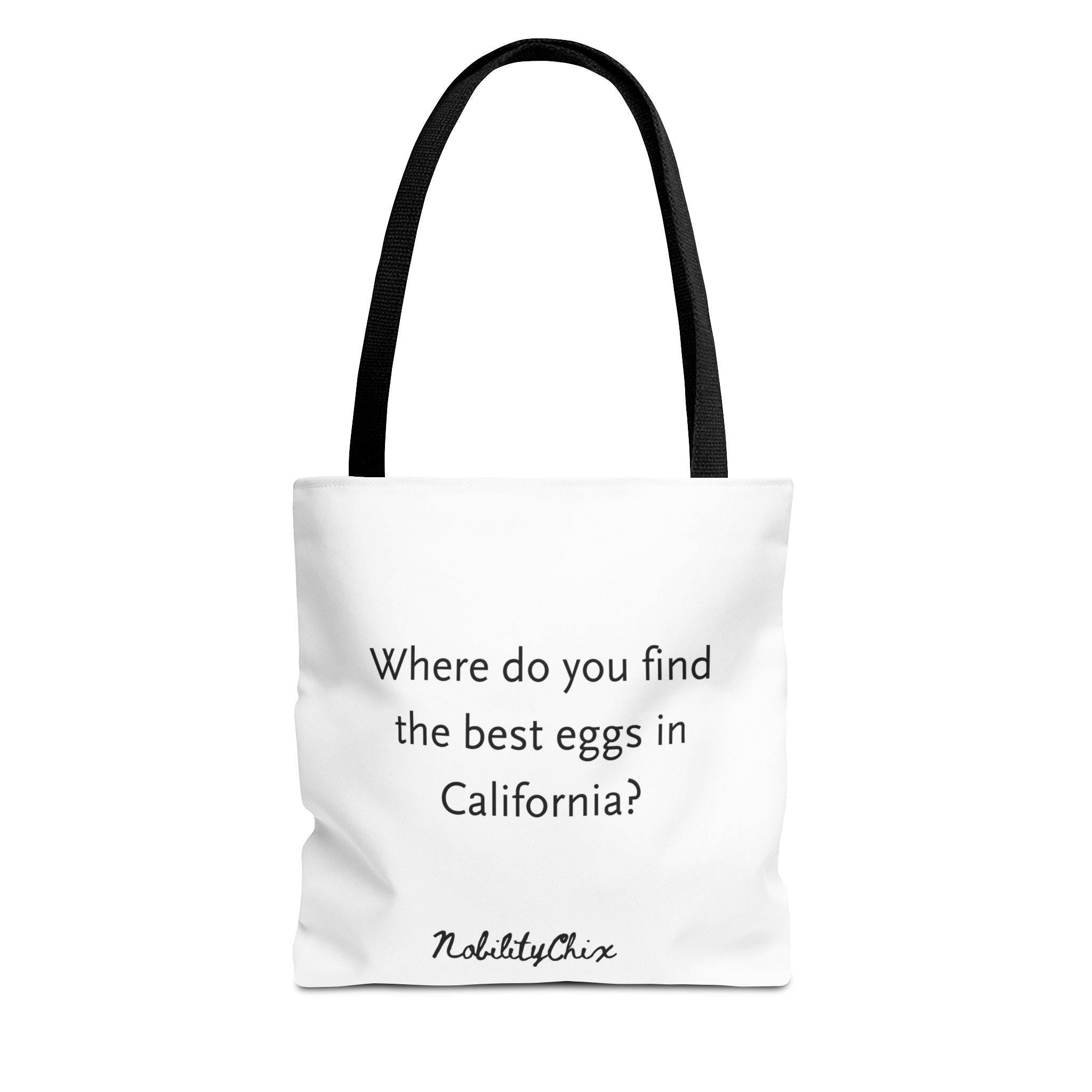 California Eggs Tote Bag, Funny Grocery Tote, Gift for Foodies, Reusable Shopping Bag, Eco-Friendly Market Bag